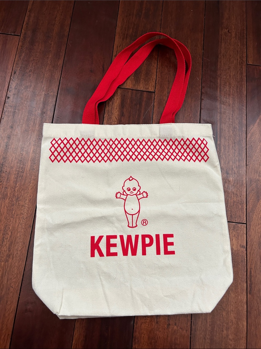 Kewpie mayo Red & Cream Canvas Tote Bag, like new